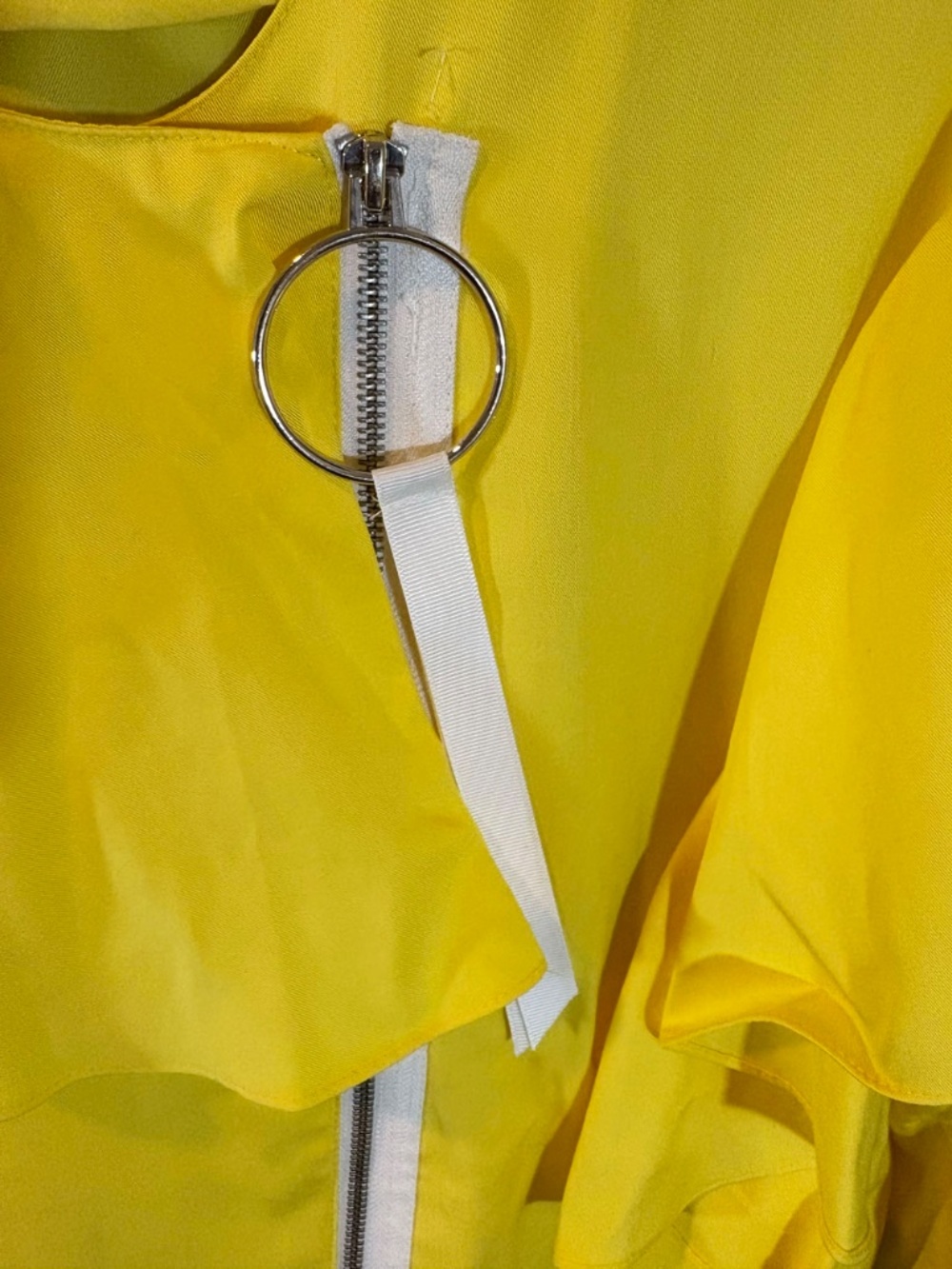 Mango Bright Yellow Ruffled Jacket XS (New Without Tags) - Picture 3 of 6